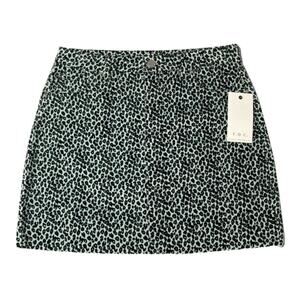 T.D.C. Blue  And Black Animal Print Corduroy Mini Skirt Large NWT